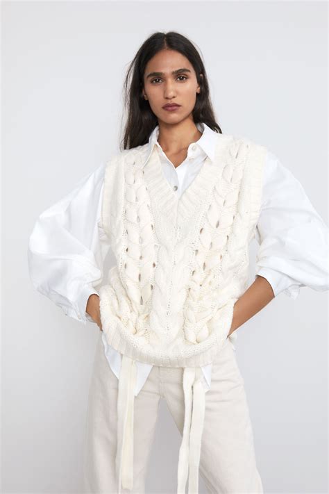 cable-knit sweater vest zara